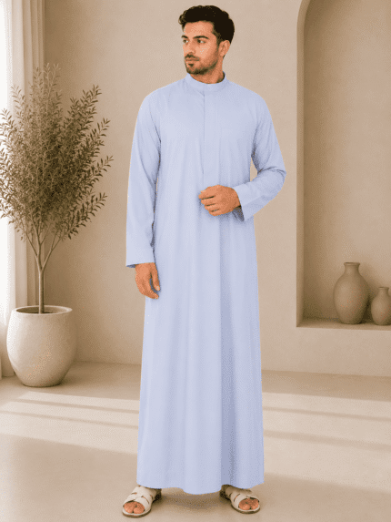 Cotton light Blue Thobe Arabic Jubba