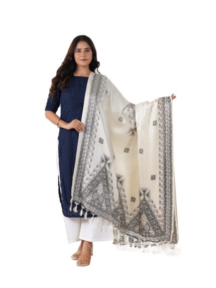 Floral Print Cream Duppata