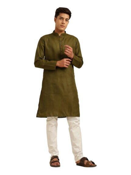 Men’s Kurta Pajama Set –Olive Green