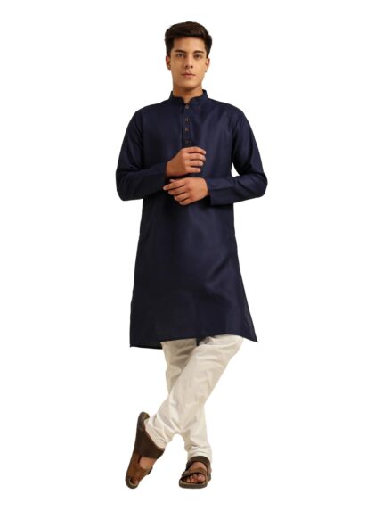 Men’s Kurta Pajama Set- Navy Blue